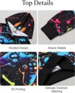 Boy 2 Pcs Clothes Cool 3D Printing Long Sleeve Hoodie & Sweatpants Outfit for 5-12 Years - Image 2