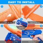 Fuwidvia 3 Pack Airplane Launcher Toys – LED Foam Glider Planes for Kids (Blue, Green & Orange) - Image 5