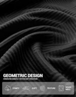 Men’s Geometric Textured Crewneck Sweatshirt – Long Sleeve Casual & Dressy Pullover - Image 3