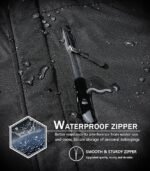 SPOSULEI Mens Skiing Jackets with Hoodie Snowboarding Waterproof Fleece Liner Coats Windproof Winter Raincoat Multi Pockets - Image 3