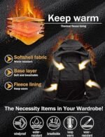 Men’s Tactical Softshell Jacket Waterproof Fleece-Lined Ski Snow Winter Windbreaker - Image 5