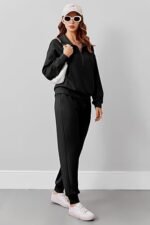 Women's 2-Piece Half-Zip Tracksuit – Long Sleeve Pullover & Jogger Pants Set - Image 2