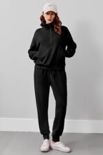 Women's 2-Piece Half-Zip Tracksuit – Long Sleeve Pullover & Jogger Pants Set - Image 4