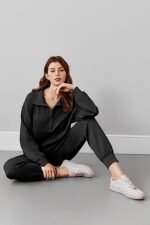 Women's 2-Piece Half-Zip Tracksuit – Long Sleeve Pullover & Jogger Pants Set - Image 6