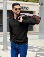 Quarter-Zip Pullover Sweatshirt – Lightweight Long Sleeve Mock Neck Sweater Polo - Image 2