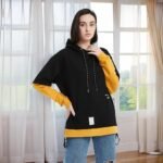 Men’s Patchwork Pullover Hoodie – Contrast Color Long Sleeve Streetwear Sweatshirt - Image 3