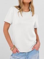 Women Short Sleeve Tops Summer Basic Tee Wrinkle-Free Trendy Cute T Shirts 2026 Spring Business Casual Outfits - Image 5