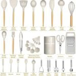 Cooking Utensils Set – Umite Chef Khaki Silicone Kitchen Utensils Set, 34PCS - Image 7