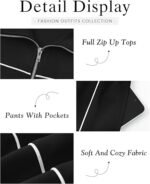 Women's Two Piece Tracksuit Spring 2026 Long Sleeve Zip Up Sweatshirt Long Pants Outfits Jogger Sweatsuit Sets - Image 4
