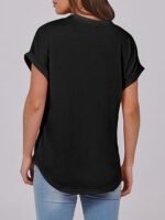 Womens Short Sleeve Henley Tops V Neck Dressy Casual Blouses Summer Trendy Tee Shirts 2026 Vacation Fashion Clothes - Image 5