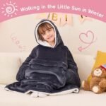 yescool Wearable Blanket Hoodie Kids, Oversized Blanket Sweatshirt with Sherpa – Teen Girl Gifts for Kids, Youth, Boys, Girls, 8-15 Years - Image 2