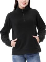 Women's Soft Polar Fleece Quarter-Zip Pullover – Long Sleeve Sweater Jacket - Image 4
