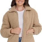 Steve Madden Women's Sherpa Jacket – Oversized Faux Fur Shearling Fleece Winter Coat XS-3X