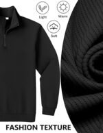 Quarter-Zip Pullover Sweatshirt – Lightweight Long Sleeve Mock Neck Sweater Polo - Image 6