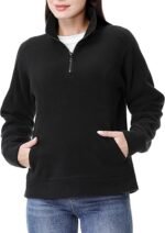 Women's Soft Polar Fleece Quarter-Zip Pullover – Long Sleeve Sweater Jacket - Image 3