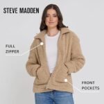 Steve Madden Women's Sherpa Jacket – Oversized Faux Fur Shearling Fleece Winter Coat XS-3X - Image 6