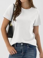 Women Short Sleeve Tops Summer Basic Tee Wrinkle-Free Trendy Cute T Shirts 2026 Spring Business Casual Outfits - Image 3