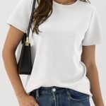 Women Short Sleeve Tops Summer Basic Tee Wrinkle-Free Trendy Cute T Shirts 2026 Spring Business Casual Outfits
