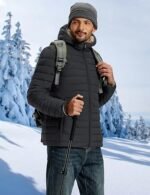 Men’s Hooded Puffer Jacket Sherpa-Lined Insulated Winter Coat - Image 3
