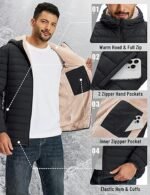 Men’s Hooded Puffer Jacket Sherpa-Lined Insulated Winter Coat - Image 6